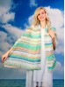 Multi-way Striped Patterned Chiffon Shawl W/ Button